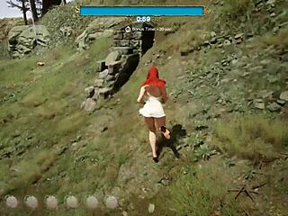 in the hentai game, red riding hood plays sex tag on valentine's day