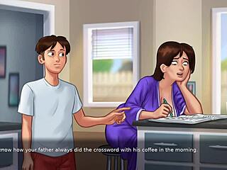 I can’t resist busty stepmom showing off huge breasts in 3D Summertime Saga