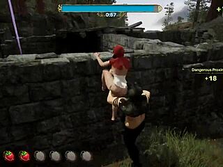 in the hentai game, red riding hood plays sex tag on valentine's day