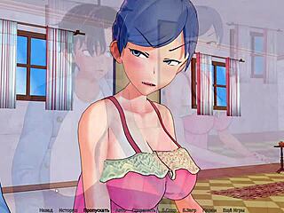 Hairy and Asian tutor in cartoon-style porn video