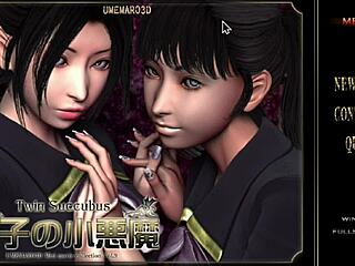 Beautiful anime babes in hot 3D porn game
