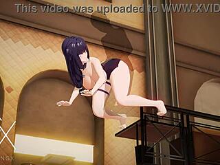 anime hentai game hinata hyuga netorare fucks in various positions with blowjob
