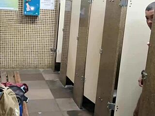 Big black cock in your ass in a public bathroom in Brazil