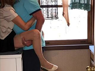 Sexy Milf Vs Neighbor Boy In Tight Laundry Room Surrender