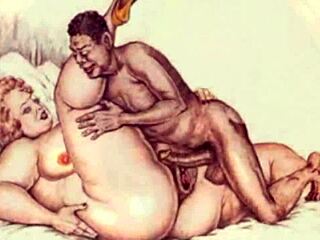 Vintage erotic drawings from antique cartoons and hentai