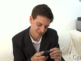 Built gay stud dominates in hot action