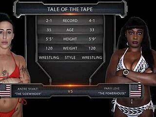 Interracial Lesbian Sex Fight with Andre Shakti and Paris Love Gets Steamy