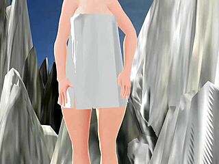 I tried mixed bathing with anime girl Leo in a remote hot spring without towel.