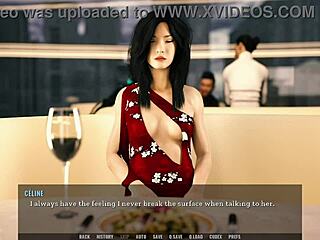 Intense footjob in restaurant during sex scene