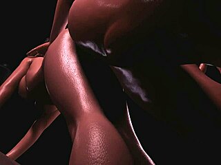 Cartoon ass gets slammed hard on table