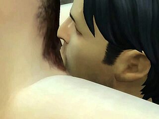 The stepbrother spied on his pregnant stepsister in the shower, leading to passionate sex between the horny siblings.