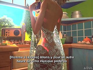 3dgspot - Tiny trans bangs busty trans in 3d cartoon