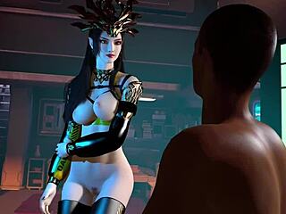 3D Asian robot in lingerie gets wet pussy fucked hard