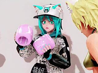 futa dominates with big cock in lewd gym