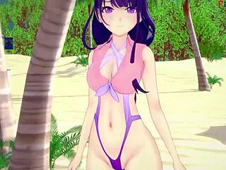 Raiden Shogun in sheer outfit versus kingdom in Genshin Impact hentai trailer