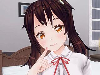 uncensored anime little sister teases with anal play and handjob