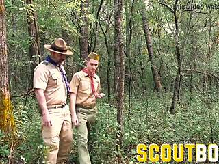 Damn! Muscle Bear Slams Twink Sons in Woods Hardcore!