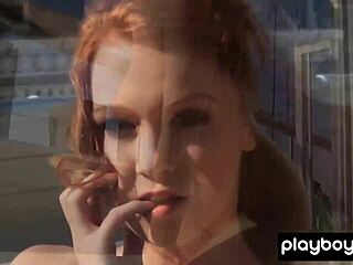 Bombastic Redhead Teen Elizabeth Marxs Strips Naked on Rooftop for Solo Show