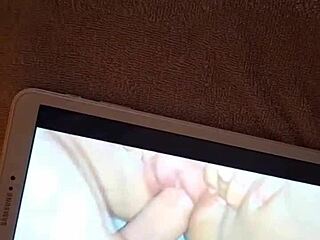 tributo to jumjum68: masked girl gets cum on her ass with dirty talk