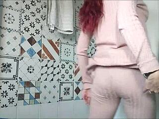 Bold Urgency For Pee In See Through Outfit.