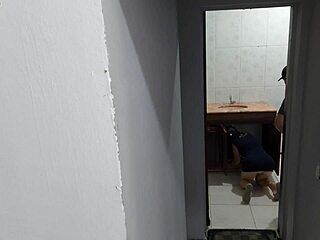 Wife's heart pounds as she cheats bareback with the plumber, her tight pussy craving uncensored banging