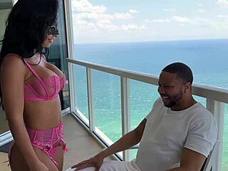 Beautiful brunette cheats on her husband with a big black cock