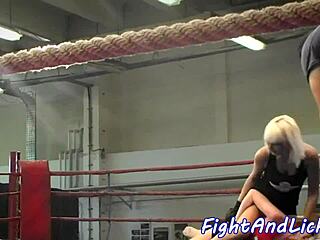 Amateur close up video of a hot lesbian fight between Eurobabe and amateur wrestler