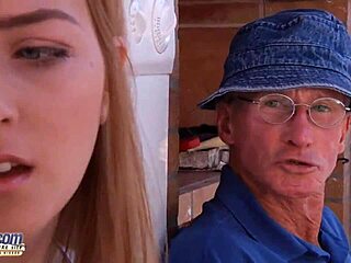 I’m stunned as beautiful teen 18+ sucks grandpa outdoor and takes it deep