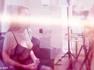 Nurse Greene's First Blowbang! Cum on Huge Tits in Lingerie!