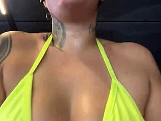 Wet Pussy in Tiny Bikini at Copacabana Gym, Almost Kicked Out!
