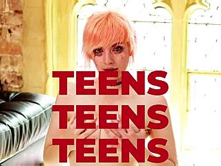 Skinny Redhead British Goth Denied Orgasm in Lingerie