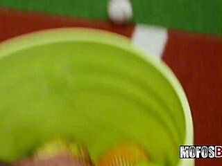 Busty brunette slut Alice Thunder rides and sucks monster cock after batting cages with GI Joey