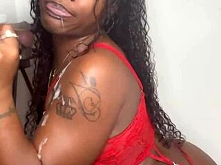 Stepbrother gets big black cock sucked by evil eater keisha minaj cumshot