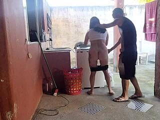 my wife left, and the maid couldn’t resist my hard cock at home