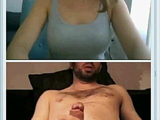 Beautiful girl encourages a random man to masturbate more during a webcam show at webcamshub.com