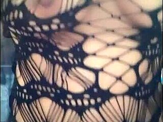 Interactive Halloween tease with big natural tits and pussy