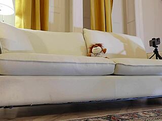 big tits raver girl gives backstage handjob to director