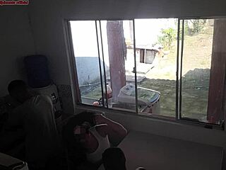 Wife Secretly Fucks Big Black Cock While Cuckold Cleans