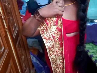 This desi beauty housewife is changing in her home casually.