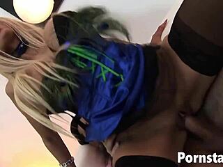 mature amy azurra in a personal moment with her partner.