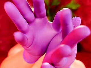 ASMR Nitrile Gloves Fetish Clip with Curvy Arya Grander