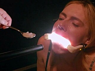 Deranged Filth Loving Girl Rebel Rhyder Gets Frozen Cum Bukkake - Filmed With Probe Lens