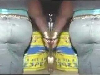 Deepthroat and cowgirl riding lead to explosive cumshot on her ass.