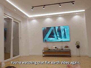 Tricked stepsister reveals tits and gets pink pussy fucked by big cock