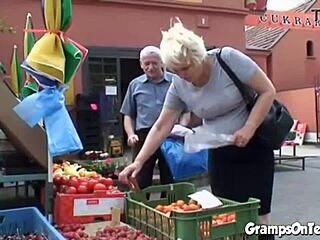 Petite Teen Bent Over by Old Man in Wild Woods