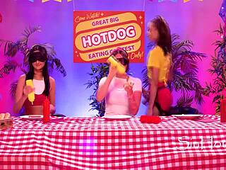 Whose Ebony Pussy Gets Wet in Strapon Contest?