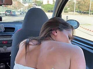 Beautiful Brunette Latina Squirter Gags on Monster Cock in Uber, Soaking Driver