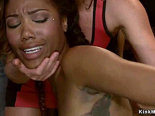 ebony woman bound in public antique shop