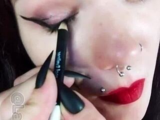 Ever seen a hot brunette backstage like this?