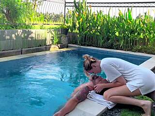 I can’t get enough of tasting her sweet blonde body by the pool with friends watching